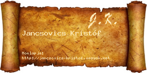 Jancsovics Kristóf névjegykártya