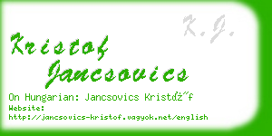 kristof jancsovics business card